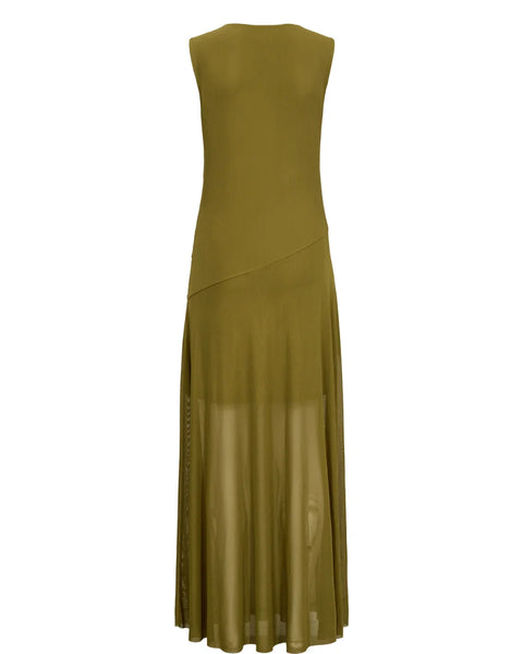 Numph Cirri Mesh Dress in Fir Green