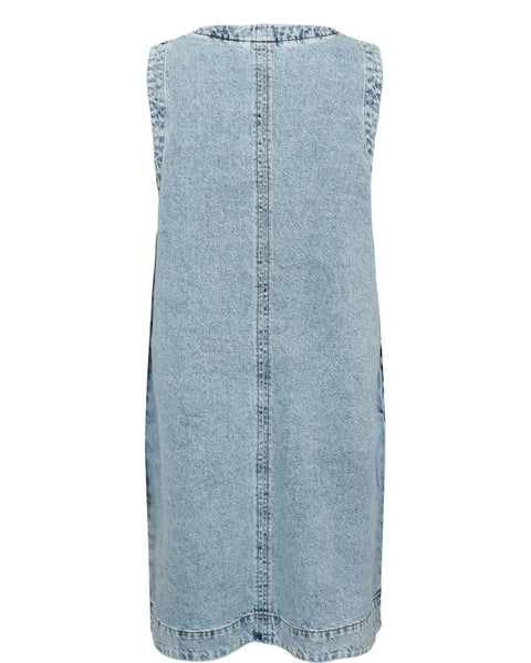 Numph Irina Dress In Light B. Stonewash Denim