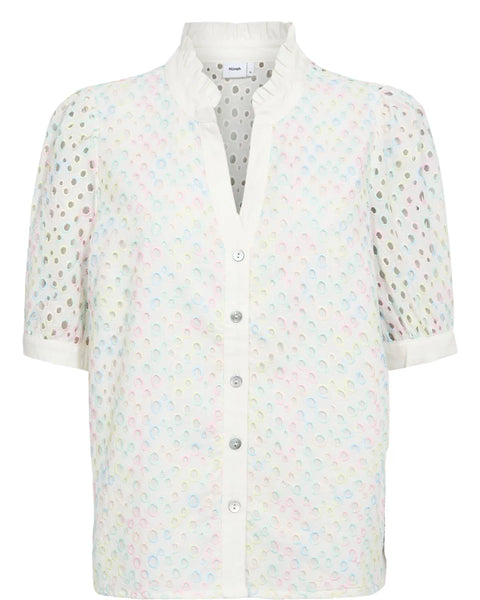 Numph Marisa Ss Shirt In Bright White