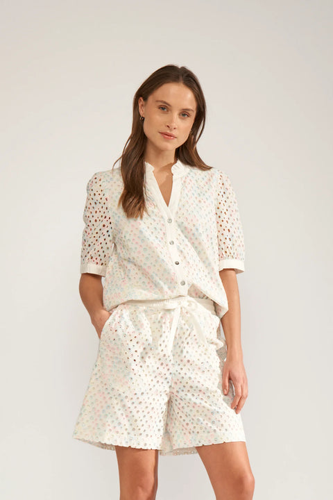 Numph Marisa Ss Shirt In Bright White