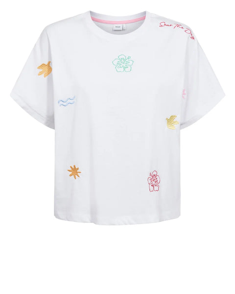 Numph Seanne Oversize T-Shirt - Gots In Bright White