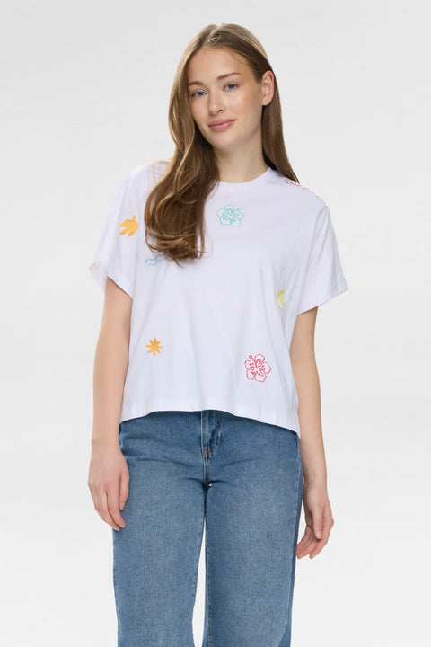 Numph Seanne Oversize T-Shirt - Gots In Bright White