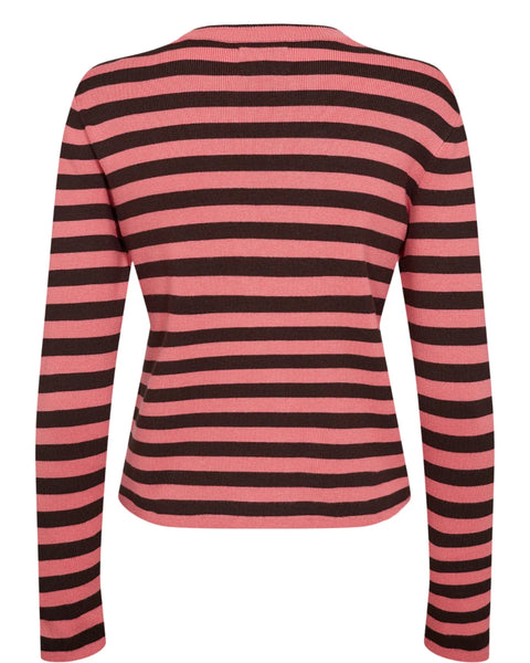 Numph Stripy Pullover In Pink Lemonade