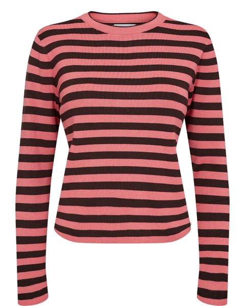 Numph Stripy Pullover In Pink Lemonade