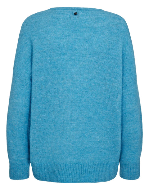 Numph Riette V-Neck Pullover  In Aquarius