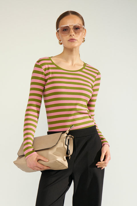 Numph Mixie Ls T-Shirt - Gots In Calla Green