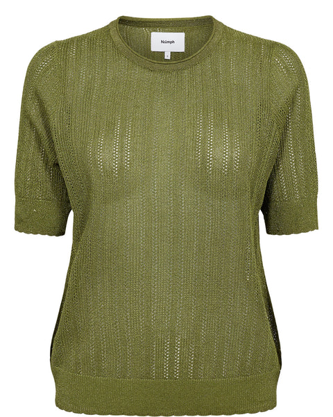 Numph Misla Pullover In Calla Green