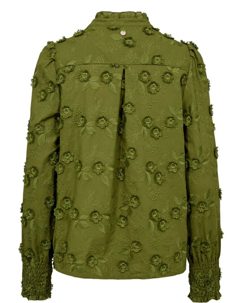 Numph Lenea Shirt In Calla Green