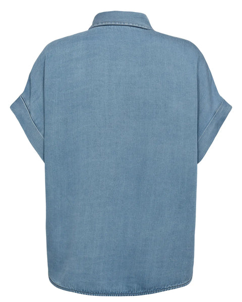 Nümph Elida Sleeveless Shirt In Light Blue Denim