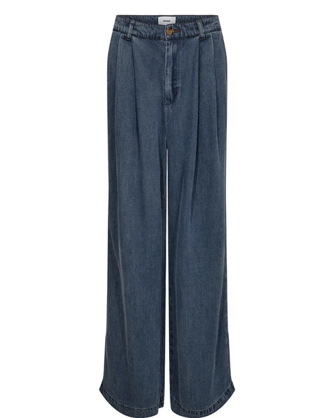 Numph Elida Pants In Snow Washed Denim