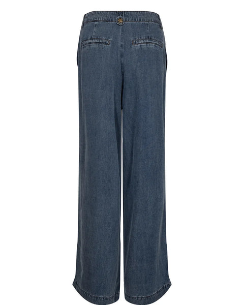 Numph Elida Pants In Snow Washed Denim
