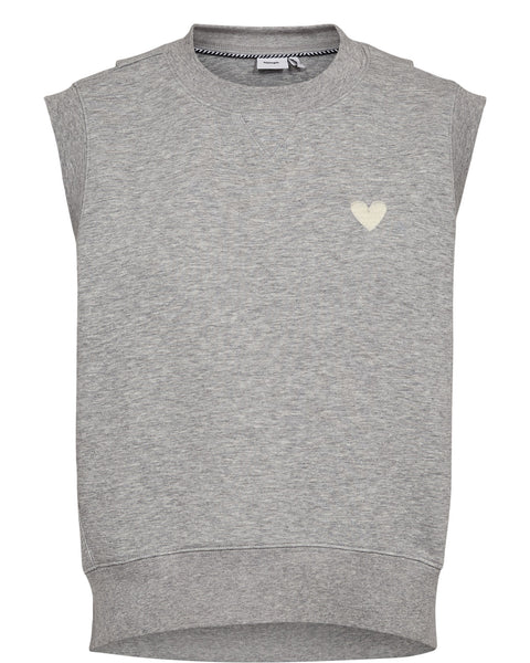 Numph Nathalie Vest In Medium Grey mel
