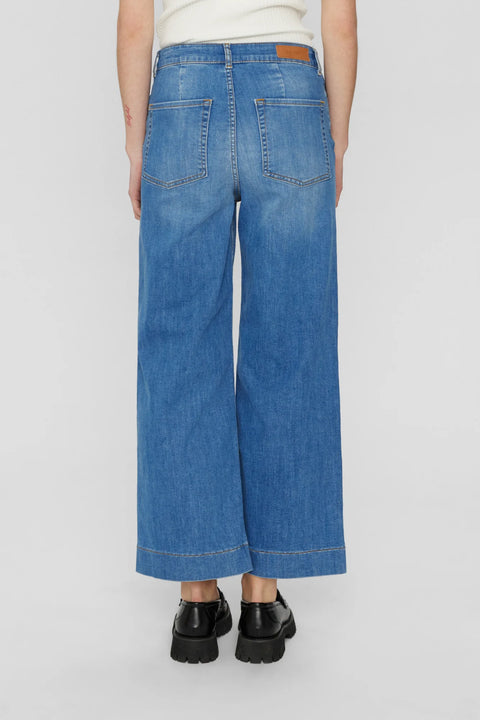 Numph Paris Cropped Jeans In Light Blue Denim