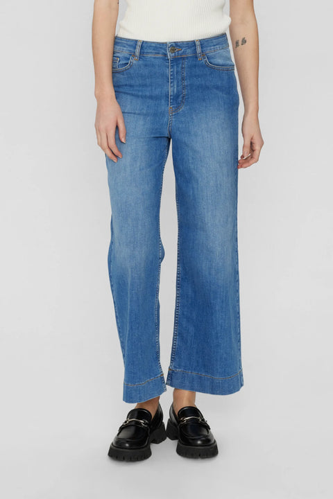 Numph Paris Cropped Jeans In Light Blue Denim