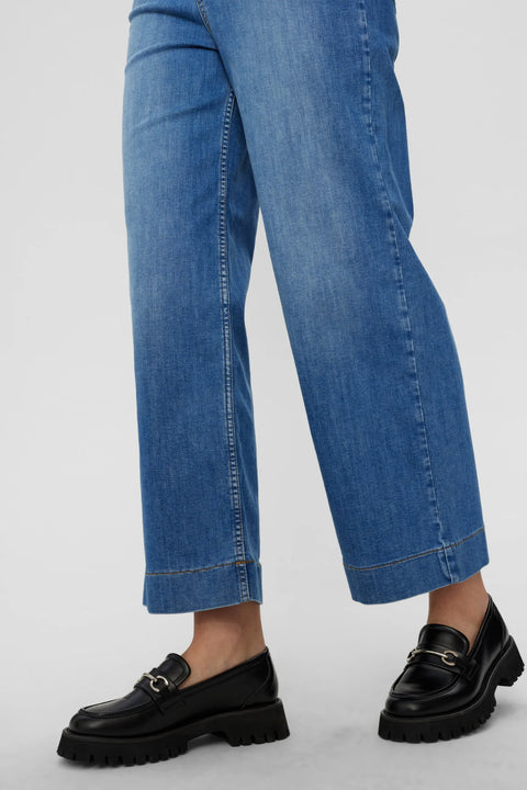 Numph Paris Cropped Jeans In Light Blue Denim