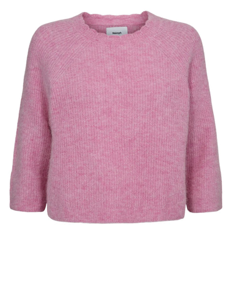 Numph Riette Selma Rib Pullover In Lilac Sachet