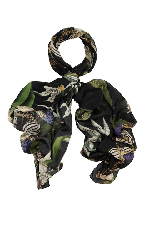 One Hundred Stars Orchid Black Scarf