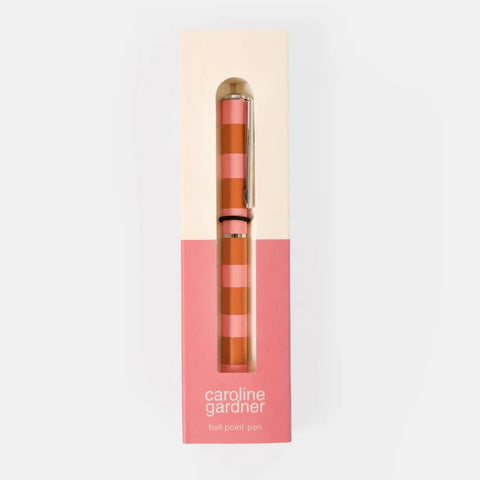 Caroline Gardner Gifts PEN164 Orange/Stripe Boxed Pen