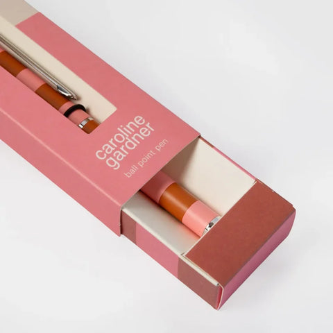 Caroline Gardner Gifts PEN164 Orange/Stripe Boxed Pen