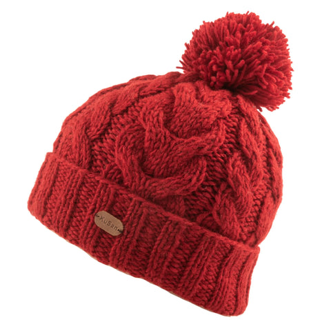 Kusan PK2228 Bobble Hat Turn Up Red