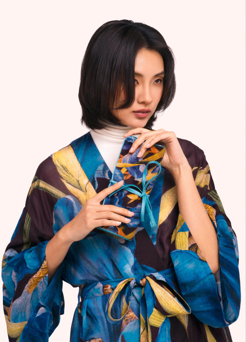 Powder PKG78 Iris Long Kimono Gown