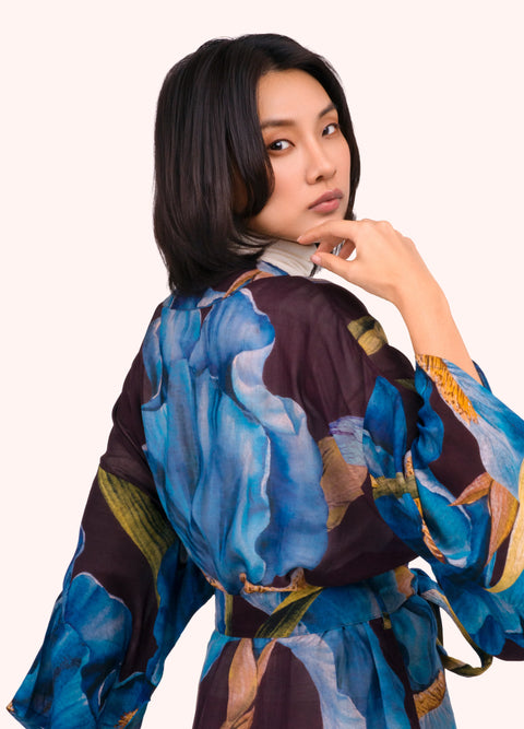 Powder PKG78 Iris Long Kimono Gown