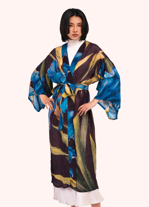 Powder PKG78 Iris Long Kimono Gown