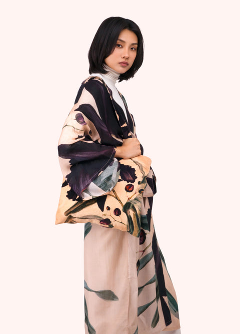Powder PKG79 Midnight Orchid Long Kimono Gown