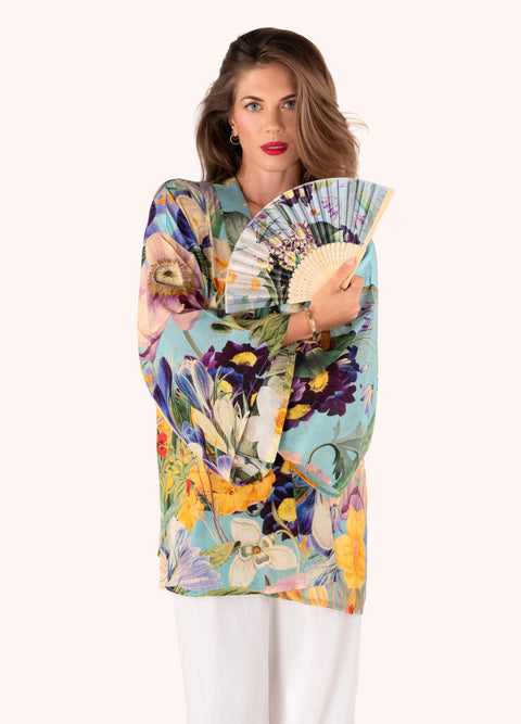 Powder PKJ70 Spring Flora Modal/Cupro Short Kimono Jacket