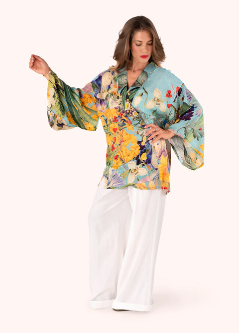 Powder PKJ70 Spring Flora Modal/Cupro Short Kimono Jacket
