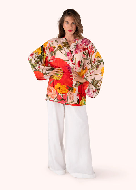 Powder PKJ74 Fine Flowers Modal/Cupro Short Kimono Jacket