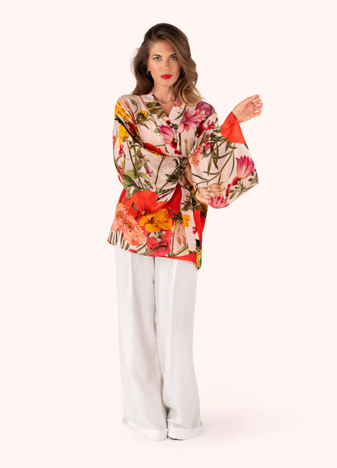 Powder PKJ74 Fine Flowers Modal/Cupro Short Kimono Jacket