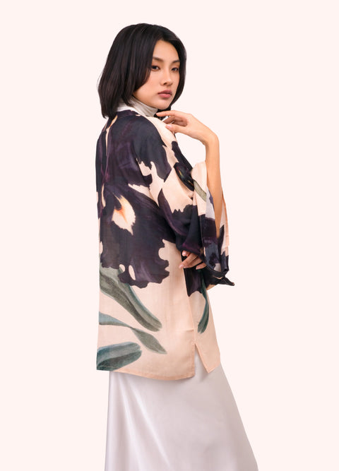 Powder PKJ79 Midnight Orchid Short Kimono Jacket