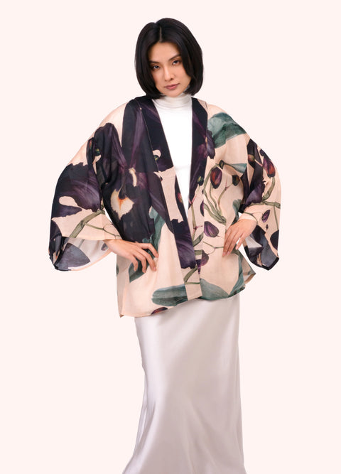 Powder PKJ79 Midnight Orchid Short Kimono Jacket