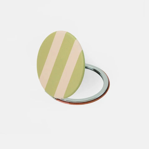 Caroline Gardner Gifts PKM169 Multi-Stripe Round Pocket Mirror