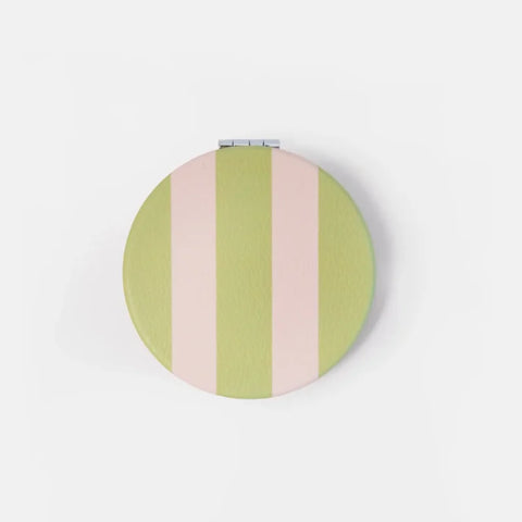 Caroline Gardner Gifts PKM169 Multi-Stripe Round Pocket Mirror
