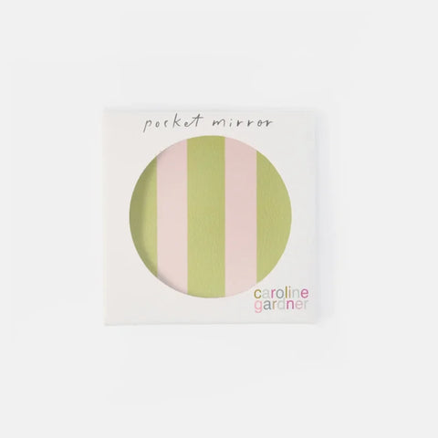 Caroline Gardner Gifts PKM169 Multi-Stripe Round Pocket Mirror
