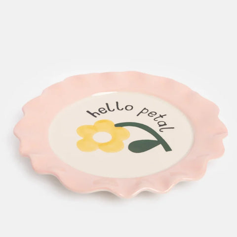 Caroline Gardner Gifts PLT111 Hello petal Yellow Flower Plate