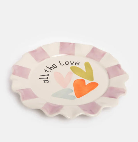 Caroline Gardner Gifts PLT114 All The Love Multi Hearts Plate