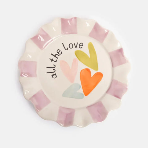 Caroline Gardner Gifts PLT114 All The Love Multi Hearts Plate