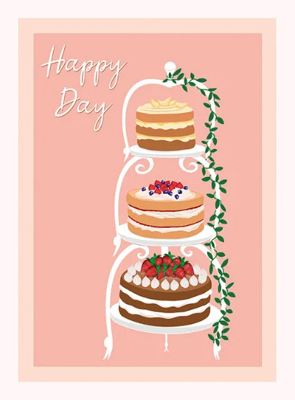 Pink And Mint PMHDC961A6 Cake Tiers Card