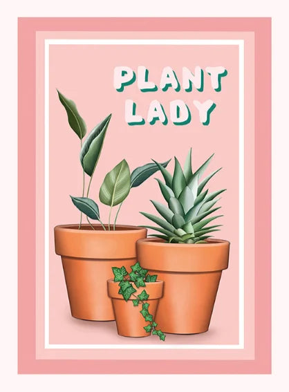 Pink And Mint PMPL915A6 Plant Lady Card
