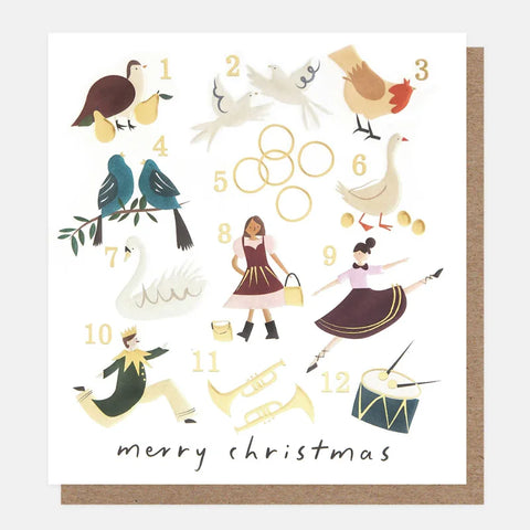 Caroline Gardner Cards PNT617 Merry Christmas 12 Days Of Christmas