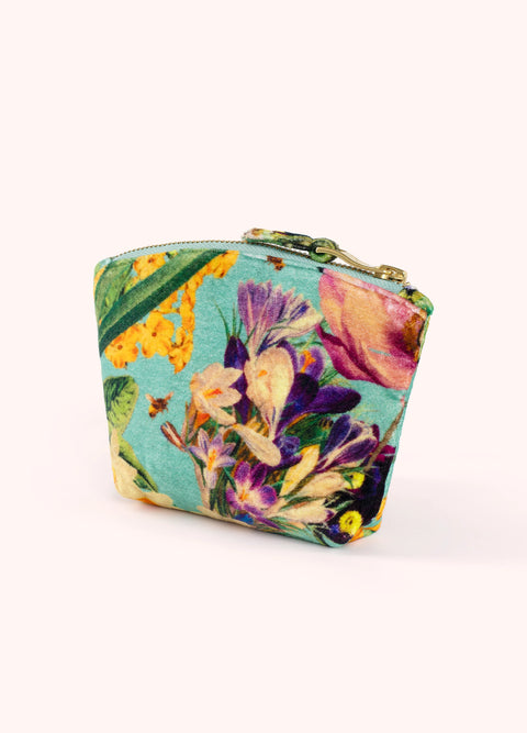 Powder PVMP1 Printed Velvet Mini Pouch - Spring Flora