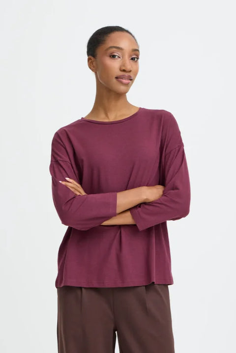 B Young Pamila Mid Sleeve Tshirt In Fig