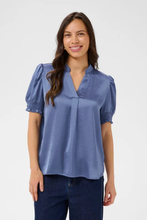 Saint Tropez Panan SS Blouse In China Blue