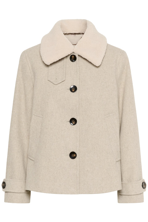 Part Two Sylvia Jacket  In Cameo Green Pure Cashmere Melange