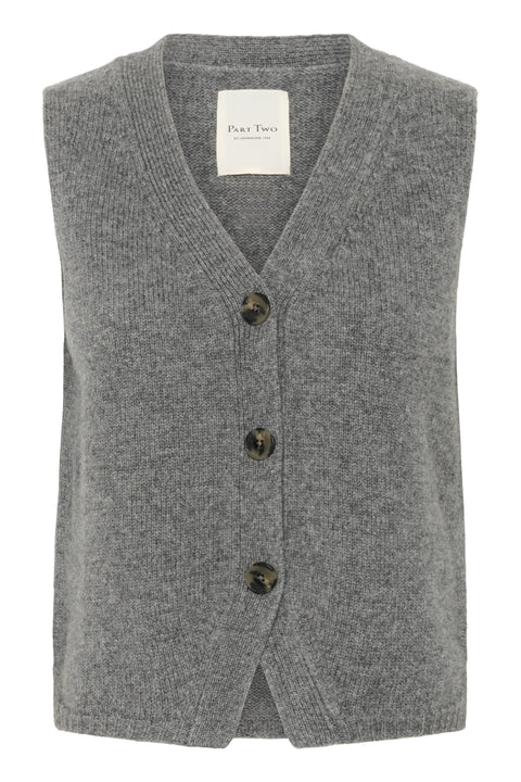 Part Two Sylva Waistcoat In Medium Grey Melange