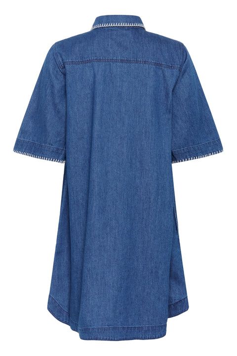 Part Two Sardia Dress In Medium Blue Stich