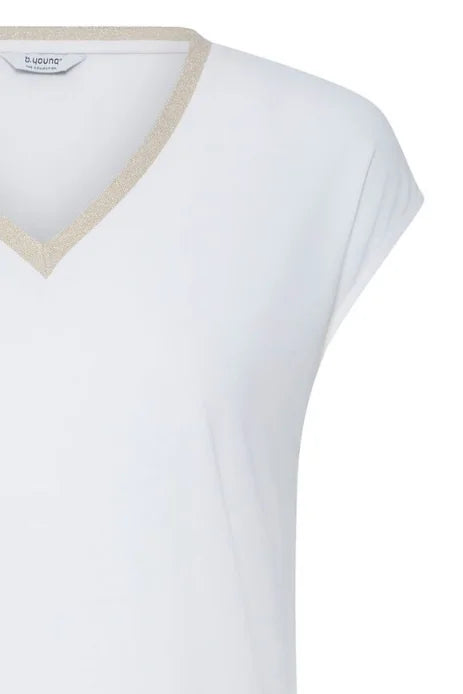 B Young Perl Lurex Tshirt In Marshmallow
